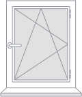 Одностворчатое поворотно-откидное окно